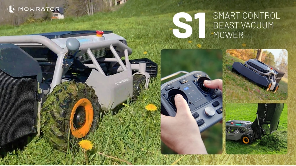 Mowrator S1: Smart Remote Control Slope Vacuum Mower