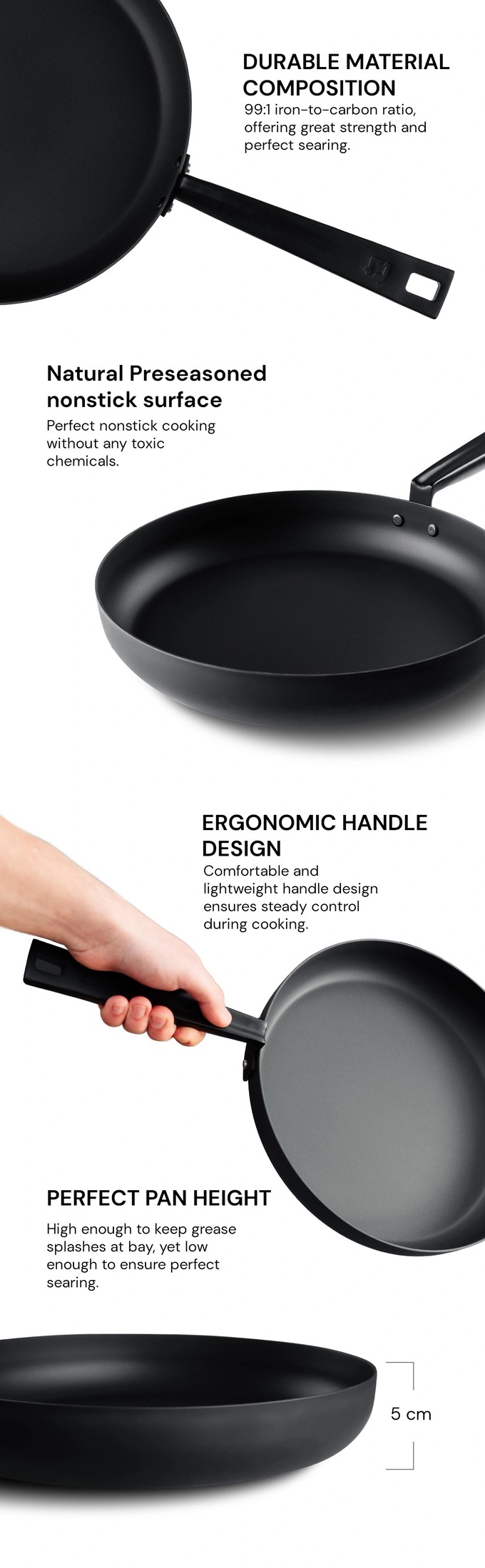 Many cool features of the carbon steel pan