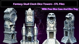Click here to view Fantasy Skull Clock Dice Towers - STL Files