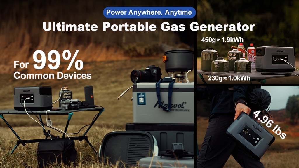 KOWWER P1: Ultimate Portable Gas Generator-Power Gen&Storage