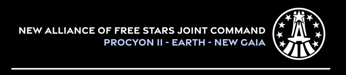 New Alliance of Free Stars Joint Command: Procyon II - Earth - New Gaia. New Alliance of Free Stars Badge.